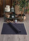 Sevim 2'Li Ayak Havlusu Seti - %100 Pamuk Antrasit Havlu Takımı - 50X70 Cm - Çizgili & Çerçeveli