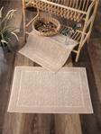 Sevim 2'Li Ayak Havlusu Seti - %100 Pamuklu & Kapuçino Renk Havlu - Damask Desenli & Yumuşak-50X70Cm