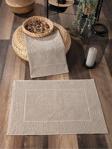 Sevim 2'Li Set Ayak Havlusu - %100 Pamuk Ayak İzli Havlu Takımı - Yüksek Su Emici - 50X70Cm - Bej