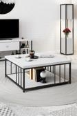 Modatte - Zenn 90X90X40 Cm Beyaz Orta Sehpa - 3.6 Cm Kalınlıkta Üst Tabla - Tymd169