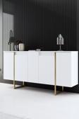 Modatte Luxe Gold Demir Ayaklı Beyaz Konsol