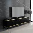 Mobilya Gezegeni Life Tv Ünitesi Siyah Altın 210 Cm Genişlik Z3002 Z3002 Syh Altın