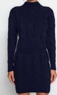 Moda Triko Saç Örgü Dik Yaka Casual Günlük Crop Dik Yaka Triko Alt-Üst Takım