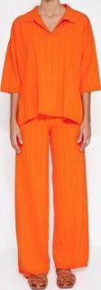 Moda Triko Düz Polo Yaka Casual Günlük Yeşil Basic Fitilli Triko Alt-Üst Takım