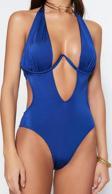 Kadın Moda Kapsız Askılı Derin V Yaka Siyah Balkonet Ters V Balenli High Leg Brazilian Mayokini
