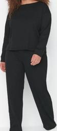 Tarz Rahat Büyük Beden Uzun Kollu Dar Paça Pijama Takımı