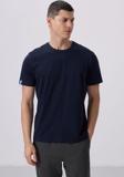 Lacivert Erkek Basic Kısa Kol Standart Kalıp O Yaka T-shirt - 87911