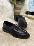 Günlük Kadın Düz Loafer Klasik Desenli Taban Zincirli Oval Burunlu Makosen Sade Şık Ayakkabı 130