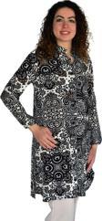 Kadın Uzun Pano Baskılı Desen Viscon Bluz BGL-ST04295