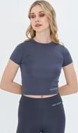 Lesa Wear Soft Touch Bedene Oturan Spor Crop T-Shirt Short Fitted
