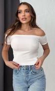 Lesa Wear Soft Touch Kayıkçı Yaka Dekolteli Basic Crop Bluz
