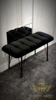By Hakan Aşkın Metal Ayaklı 90 Cm Eco Black Babyface Puf & Bench Tekli