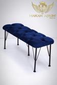 By Hakan Aşkın Metal Ayaklı Babyface Puf & Bench Blue