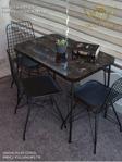 By Hakan Aşkın Siyah Metal Ayaklı 60X90 Cm Kalınlıklı (Tek Masa) Black Marblemutfak - Balkon - Çalışma Masası