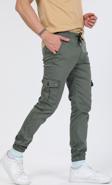 Slim Fit  Yandan Cepli Bel Bağcıklı, Paçaları Lastikli Esnek Kargo Erkek Pantolon