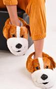 Modaonn Unisex Köpek Figürlü Peluş Panduf Ev Pandufu Ev Botu