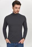 Süperlife Balıkcı Yaka Uzun Kollu Dar Kalıp İnce Erkek Sweatshirt SPR 2019K21