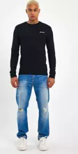 Süperlife Bisiklet Yaka Uzun Kollu Dar Kalıp İnce  Erkek Sweatshirt SPR2019K18