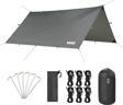 Haegs Tarp Gölgelik Tente, Taşınabilir Örtü Branda Çok İşlevli Outdoor Açık Hava Kamp Seyahat Tente Branda Güneşlik Karavan Tente Yan Çadır Gölgelik - 300X300 Cm - Gri