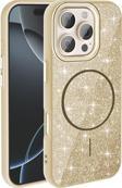 iPhone 16 Pro Max Kılıf Magsafe Şarj Özellikli Parlayan Simli Okso Kılıf