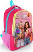 Coral High Kids Pembe Neon Mercan Fashion Girl Desenli Üç Bölmeli Okul Sırt Çantası 23669