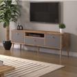 Mbes Mobilya Beyza Ahşap Ayaklı 140 Cm Atlantik -Atrasit Tv Sehbası 140x35 cm