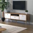 Mbes Mobilya Beyza Ahşap Ayaklı 140 Cm Atlantik Beyaz Tv Sehbası 140x35 cm