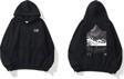 The Champ Clothing Kapüşonlu Içi Polar The Champ Dağ Baskılı Siyah Unisex Hoodie Sweatshirt