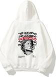 The Champ Clothing Kapüşonlu Içi Polar The Olympian Baskılı Beyaz Unisex Hoodie Sweatshirt