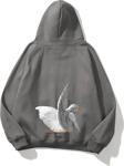 The Champ Clothing Kapüşonlu Içi Polar Art Work Heykel Baskılı Füme Unisex Hoodie Sweatshirt