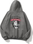 The Champ Clothing Kapüşonlu Içi Polar The Olympian Baskılı Füme Unisex Hoodie Sweatshirt