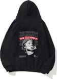 The Champ Clothing Kapüşonlu Içi Polar The Olympian Baskılı Siyah Unisex Hoodie Sweatshirt