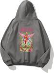 The Champ Clothing Kapüşonlu Içi Polar Pembe Nirvana Baskılı Füme Unisex Hoodie Sweatshirt