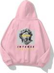The Champ Clothing Kapüşonlu Içi Polar Intense Feelings Yazılı Heykel Baskılı Pembe Unisex Hoodie Sweatshirt