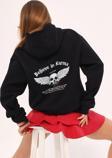 The Champ Clothing Kapüşonlu İçi Polar Believe İn Karma Baskılı Siyah Unisex Hoodie Sweatshirt