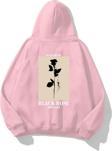The Champ Clothing Kapüşonlu Içi Polar Black Rose Baskılı Pembe Unisex Hoodie Sweatshirt
