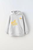 The Champ Clothing Kapüşonlu İçi Polar Great Day Coming Yazı Baskılı Beyaz Unisex Çocuk Hoodie Sweatshirt