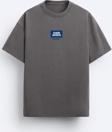 The Champ Clothing Classıc Aesthetic Yazı Baskılı Füme Oversize Erkek T-Shirt