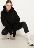 The Champ Clothing Kapüşonlu Içi Polar Siyah Unisex Oversize Hoodie Sweatshirt