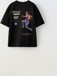 The Champ Clothing Always On Yazılı Futbol Tasarım Baskılı Siyah Çocuk T-Shirt