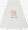 Breeze Kız Çocuk Sweatshirt Kapüşonlu Simli Yazı Baskılı 5-10 Yaş, Ekru
