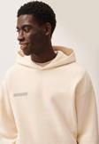 The Champ Clothing Ekru Unisex Kapüşonlu Nature Concept Baskılı Oversize Hoodie Sweatshirt