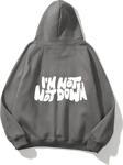 The Champ Clothing Kapüşonlu Içi Polar I'M Not Down Baskılı Füme Unisex Sweatshirt