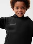 The Champ Clothing Siyah Unisex Çocuk Kapüşonlu Nature Concept Baskılı Oversize Hoodie Sweatshirt
