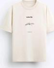 The Champ Clothing İmza Baskılı Oversize Bej Erkek T-Shirt
