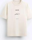 The Champ Clothing İmza Baskılı Oversize Bej Erkek T-Shirt