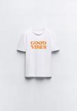 The Champ Clothing Good Vıbes Yazılı Baskılı Beyaz Çocuk T-Shirt
