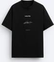 The Champ Clothing İmza Baskılı Oversize Siyah Erkek T-Shirt