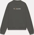 The Champ Clothing Vogue Yazı Baskılı Bisiklet Yaka İçi Polar Oversize Kesim Unisex Füme Sweatshirt