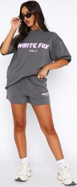 The Champ Clothing White Fox Kadın Duman Gri Vol 3 Yazılı Offstage Short